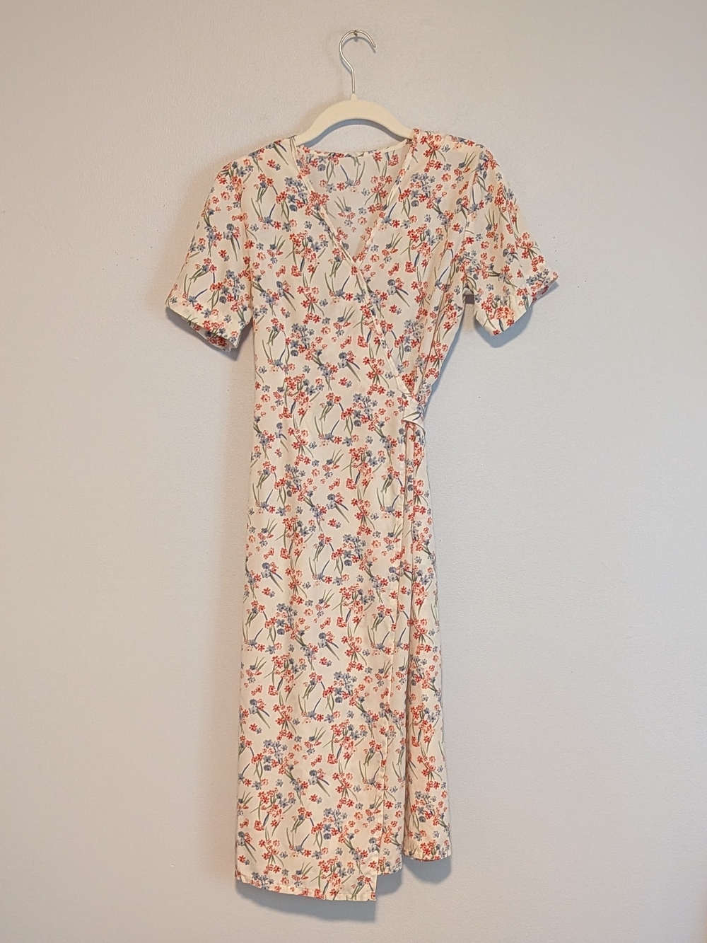 VINTAGE Handmade Wrap Midi Dress Women's Size XS